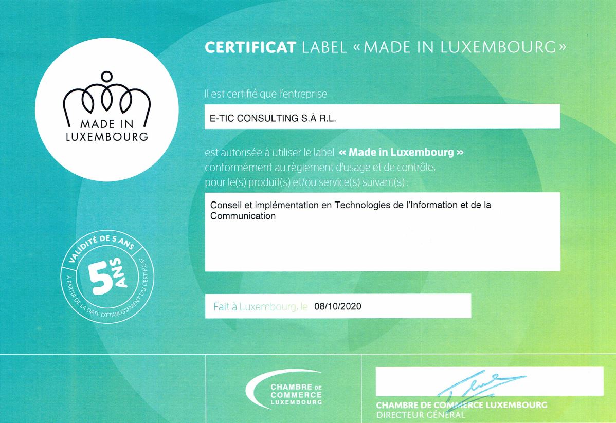 e-TIC Consulting Made In Luxembourg